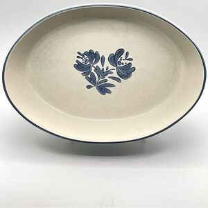 Vintage Pfaltzgraff Yorktowne Oval Serving Bowl 10” Blue Floral